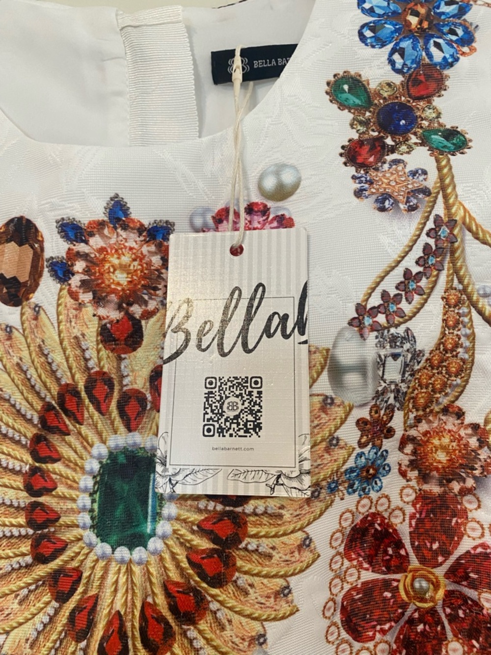 NWT Jewel Pattern Sleeveless Bella Barnett Mini Dress S - Picture 6 of 13